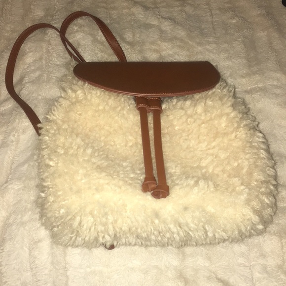 Forever 21 Faux Wool Shearling Backpack - Picture 2 of 4